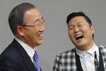 Saat Psy Bertemu Sekjen PBB