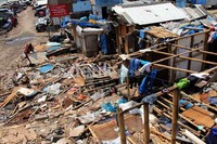 Suasana rumah warga Kampung Baru yang tergusur.