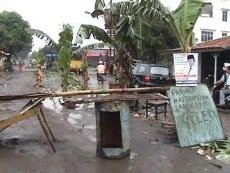 Protes Jalan Rusak, Warga Medan Tanam Pohon Pisang di Tengah Jalan