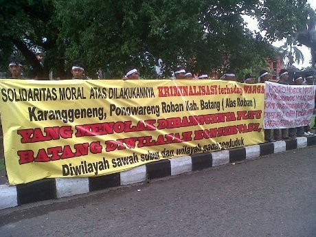 15 Warga Batang Mogok Makan Tuntut Polisi Bebaskan 5 Rekannya