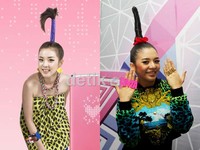 Gaya rambut Oxcerila Paryana mengingatkan kita pada Sandara Park 2NE1 di video klip Lollipop. Gus Mun/detikHOT.