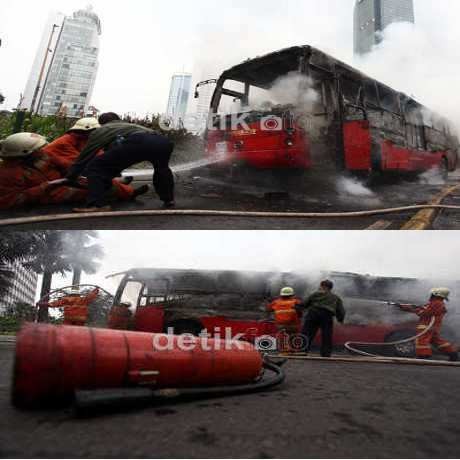 6 Insiden Bus TransJ Terbakar Setahun Terakhir