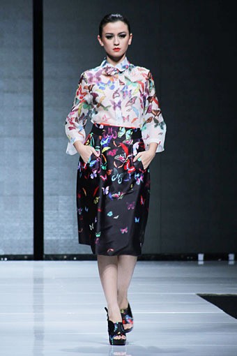 Lie Sang Bong Indonesia Today, The World Tomorrow. Jakarta Fashion Week 2013 at Plaza Senayan. Jakarta. [Foto: Mohammad Abduh/Wolipop]