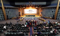 Suasana sidang kode etik di Gedung BPPT, Jakarta. Dalam berbagai kesempatan sebelumnya, KPU membantah tuduhan Bawaslu. KPU menyatakan telah melakukan verifikasi sesuai aturan yang berlaku.