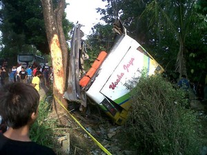Bus Pembawa Mahasiswa Kecelakaan di Boyolali