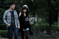 Morgan dan Aelke tampak mesra saat syuting Cinta Cenat Cenut III. (dok. detikHOT).