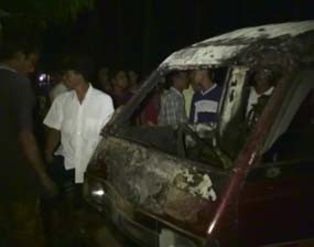 Mobil Angkutan Desa Terbakar, Tiga Orang Luka-luka