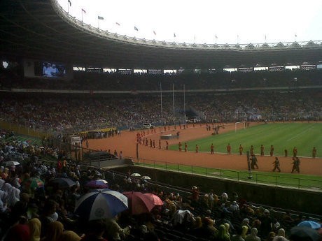 Sapa Warga Muhammadiyah, Din Syamsuddin Basah-basahan Kelilingi GBK