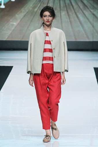 Auguste Soesastro, Kromo Spring/Summer 2013. Jakarta Fashion Week 2013, at Plaza Senayan, Jakarta. (Photo by Mohammad Abduh/Wolipop)