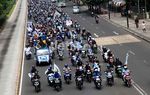 Pawai Ribuan Buruh Bikin Macet Sudirman-Thamrin