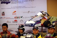 Sejumlah pebalap menghadiri jumpa pers terkait Grand final Asian Karting Open Championship (AKOC) di Jakarta.