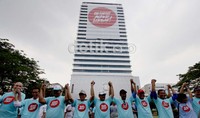  Pimpinan KPK dan pejabat negara hadir dalam peringatan hari anti korupsi sedunia di Balaikota, Jakarta.