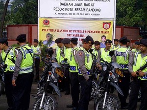 Tim Motor Pengurai Massa Siap Amankan Pilgub Jabar di Bandung