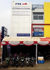 Showroom TVS ini berlokasi di Jl.Boulevard Graha Raya Blok A1 Kav. 56 C, Ciledug Tangerang. (Dok TVS).