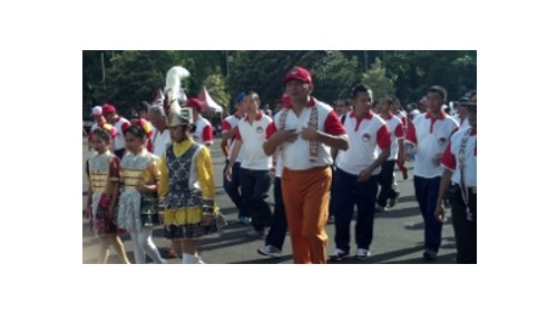 Peringati Hari Bela Negara, 800 Orang Ikut Gerak Jalan di Kementerian Pertahanan