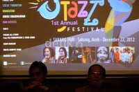 Jumpa pers terkait Sabang Jazz Festival digelar di D'consulate Resto, Jakarta, Senin (17/12).