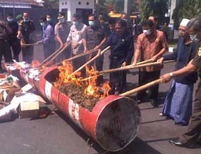 Kejari Jember Bakar 28,25 Kg Ganja