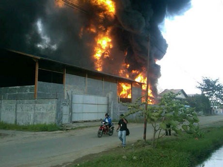 Gudang Tiner Terbakar di Deli Serdang Sumut