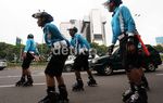 Polisi Sepatu Roda Amankan Jakarta Night Festival