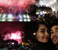 Shireen pun merayakan tahun baru di London. #happynewyear #london #londoneye, tulis Shireen. (Instagram)