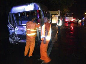 6 Kendaraan Tabrakan Beruntun di Tol Sidoarjo