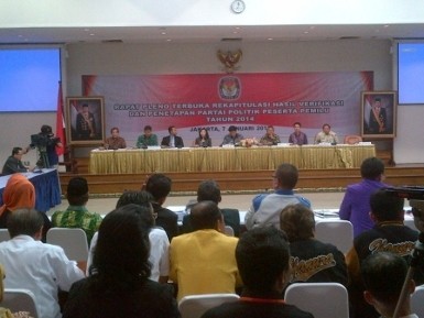KPU Gelar Rapat Pleno Penetapan Parpol Peserta Pemilu 2014