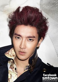 Siwon tampil dengan rambut merahnya. (SME)
