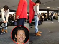 Bintang Twilight Bronson Pelletier yang berperan sebagai werewolve Jared Cameron membuang air kecil sembarangan di dalam bandara Los Angeles, Amerika Serikat. (dok. Youtube).