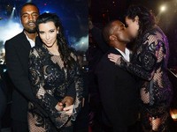     Kim dan Kanye pamer kemesraan mereka saat merayakan tahun baru di sebuah klab malam di Las Vegas. (WireImage; Daily Mail)