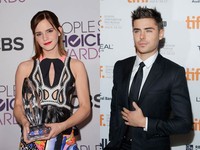 Emma Watson dan Zac Efron sukses meraih penghargaan Favorite Dramatic Movie Actress & Actor. (Jason Merritt/Getty Images; Jemal Countess/Getty Images)