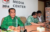 Wakil Ketua Umum Partai Bulan Bintang Sahar Hasan memberikan pemaparan.