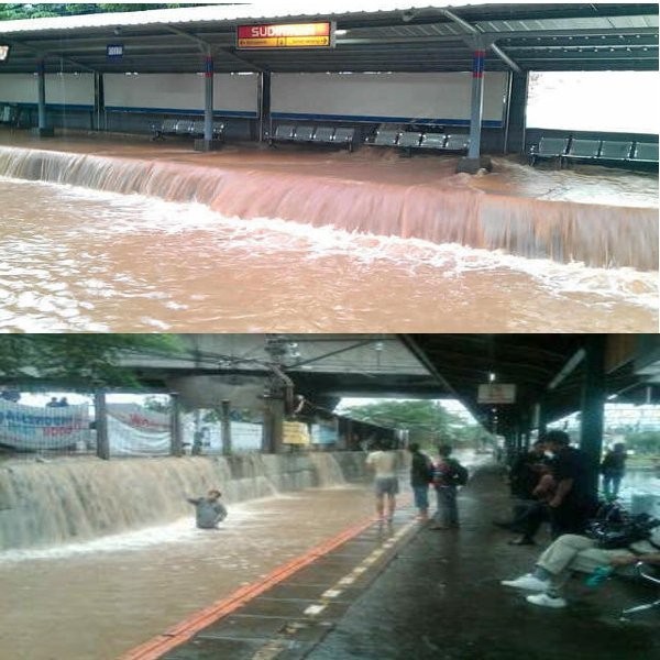 Ini Penampakan Stasiun Sudirman & Tanah Abang yang Kebanjiran 