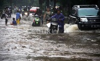 Beberapa sepeda motor mogok. Ramses/detikFoto.
