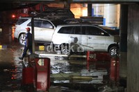 Sisa mobil di basement 1 yang selesai dikuras.