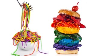 Wah, Ada Burger dan Spaghetti Rainbow!
