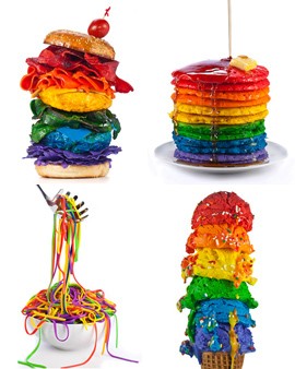 Wah, Ada Burger dan Spaghetti Rainbow!
