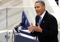 Pada pidatonya usai pelantikan, Obama menyerukan persatuan dan persamaan hak. Reuters/Kevin Lamarque.