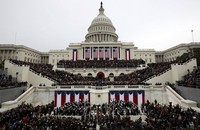 Warga memadati lokasi pelantikan di Capitol Hill, Washington DC. Reuters/Rick Wilking.