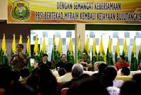 Menpora memberikan sambutan.