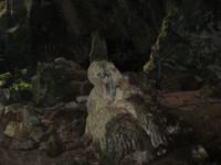 Selain lukisan misterius, bebatuan di dalam Gua Kontilola juga punya misteri tersendiri. Contohnya, gambar wajah yang seperti sedang berteriak (Afif/detikTravel)