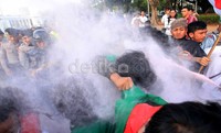 Demo mahasiswa Universitas Nasional sempat terjadi kericuhan.