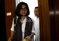 Wanda Hamidah saat tiba di kantor DPP PAN di Jalan TB Simatupang, Jakarta Selatan. Ramses/detikFoto.