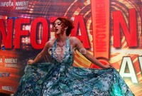 Ia tampak seksi dalam balutan dress biru itu. Mauludi/detikHOT.