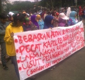 Polda Sumsel Dituntut Lepaskan Tiga Petani yang Ditahan