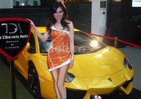 dr Sonia Wibisono dan Lamborghini berkelir kuning. Mobil Lamborghini menurutnya sangat gahar dan maskulin.