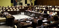 Suasana rapat kerja antara Komisi II dengan Mendagri, Kemenkumham, dan Dewan Pimpinan Daerah RI. Ramses/detikFoto.
