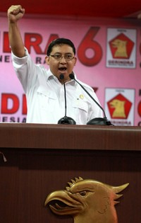 Fadli Zon juga menyampaikan pidato di hadapan kader Gerindra. (dok. Gerindra)