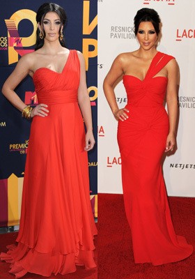 Sensualitas Kim Kardashian Bergaun Merah