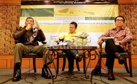 Wakil Menteri Pertahanan Syafrie Syamsuddin memberikan pemaparan.