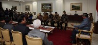 Dalam pertemuan tersebut, SBY turut didampingi sejumlah menteri. Abror Rizki/Setpres.